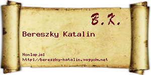 Bereszky Katalin névjegykártya
