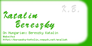 katalin bereszky business card